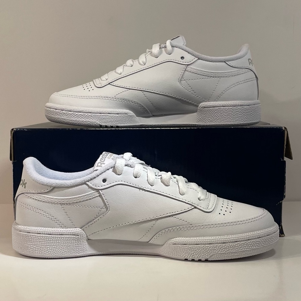 ☁️[BRAND NEW] REEBOK CLUB C 85 WHITE GREY WOMENS SHOES SIZE 6 LOW TOP SNEAKERS☁️ - Picture 3 of 8